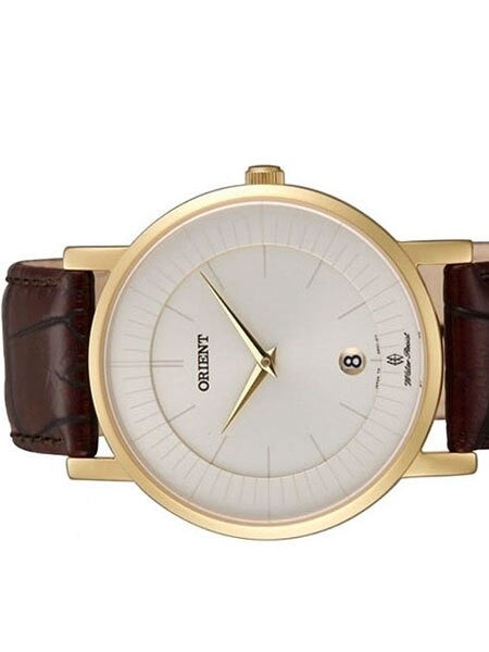 Orient Class Quartz Dress Watch with Sapphire Crystal and Yellow Goldtone Case  #GW01008W