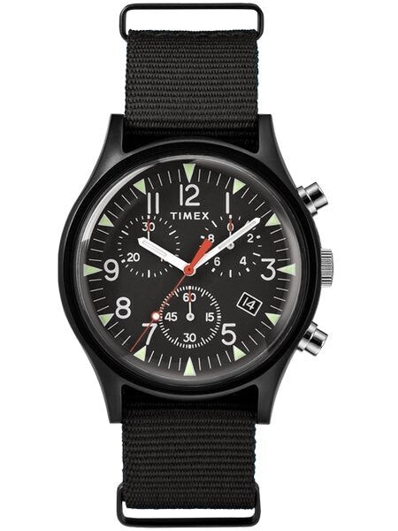 Timex 40mm MK1 Quartz Chronograph with Black Dial and INDIGLO Night-Light #TW2R67700VQ