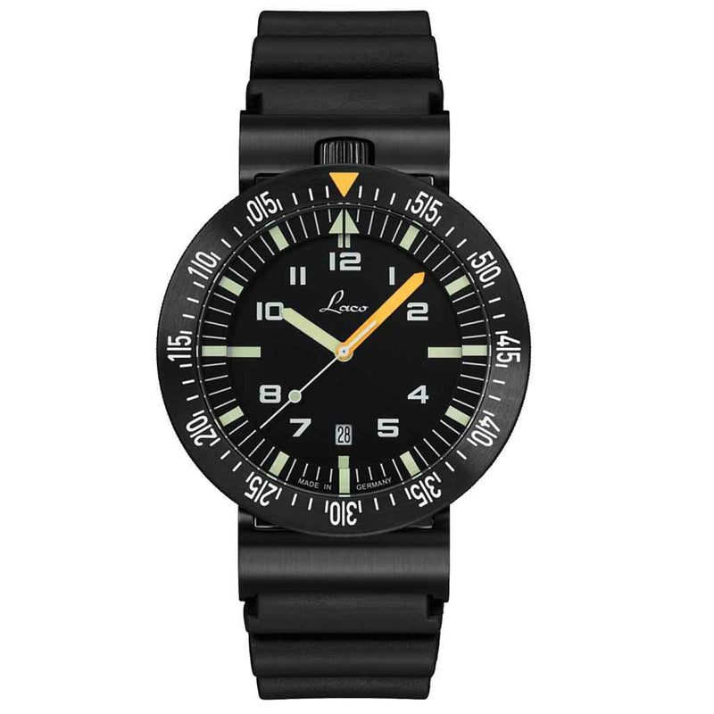 Laco Squad Atacama-2 Tactical Dive Watch with Black PVD Case and Sapphire Crystal #861632-2