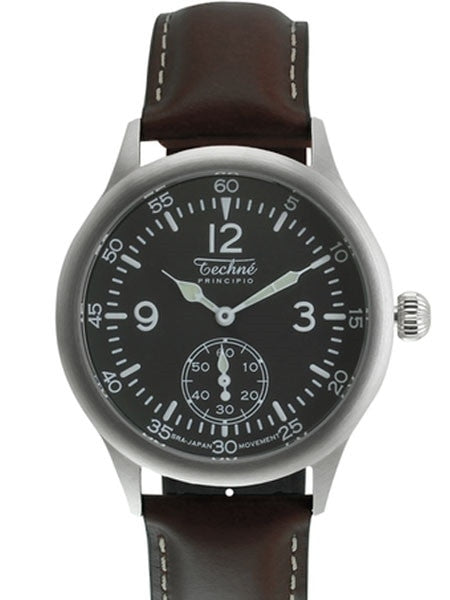 Techne 39.5mm Merlin Quartz Aviator Watch with Onion Crown and Small Seconds #246.061
