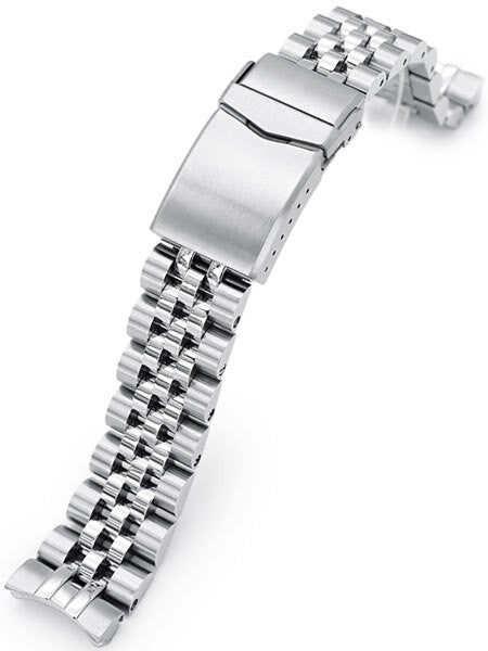 Strapcode 20mm ANGUS-J "Louis" 316L Stainless Steel Watch Bracelet for for Seiko Baby Turtle Models, V-Clasp #SS201820B074
