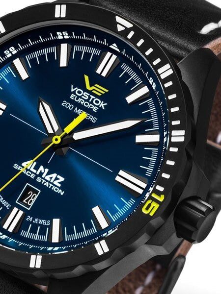 Vostok-Europe Almaz 24-Jewel, Automatic Watch with Black PVD Case #320C257