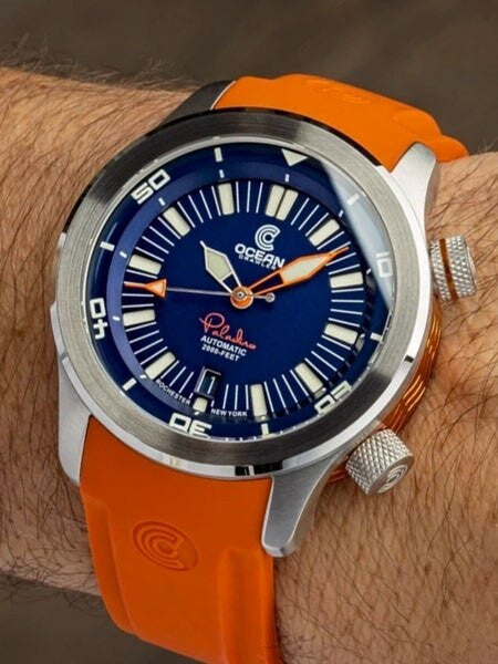 Ocean Crawler 600-Meter Paladino WaveMaker Swiss Automatic Dive Watch with Inner Rotating Bezel #1334
