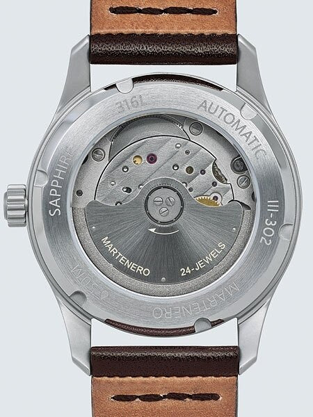 Martenero Ace Automatic Pilot Watch with White Dial, Sapphire Crystal #ACE005