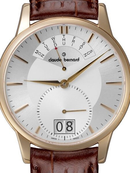 Claude Bernard Unique and Stylish Big Date and Pointer Day Watch #34004-37R-AIR