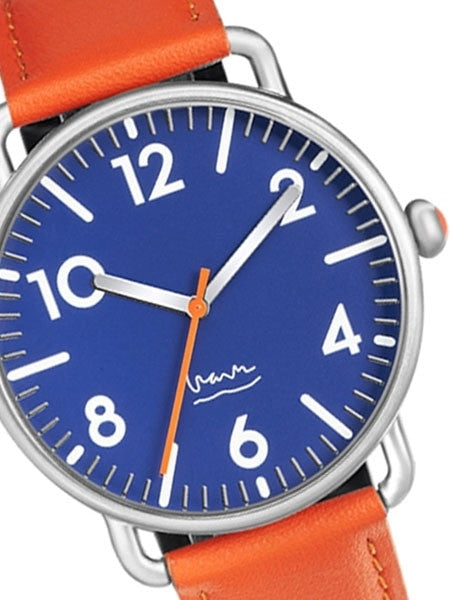 Projects 40mm Blue Witherspoon Quartz Watch with Leather Strap #7109N