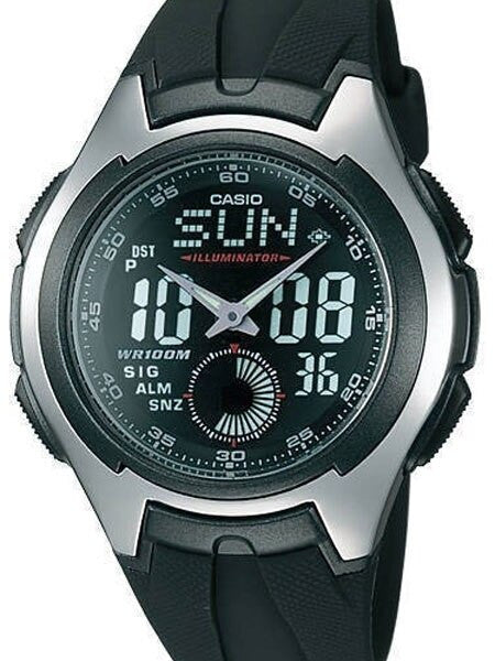 Casio Analog-Digital Dual Time Watch with Alarm and Stopwatch #AQ-160W-1-BV