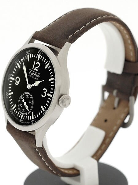 Techne 38mm Merlin Quartz Aviator Watch with Onion Crown and Small Seconds #249.061