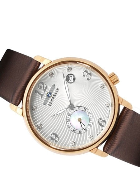 Graf Zeppelin Luna Swiss Quartz Watch with Swarovski Crystals and MOP Insert #7633-5
