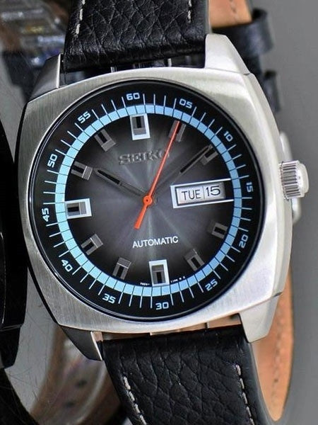 Seiko Recraft Series Automatic Watch with 43.5mm Case, Black Leather Strap #SNKN01