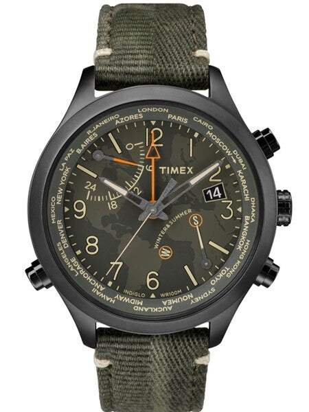 Timex 43mm Waterbury Quartz World Time Watch with INDIGLO Night-Light #TW2R43200VQ
