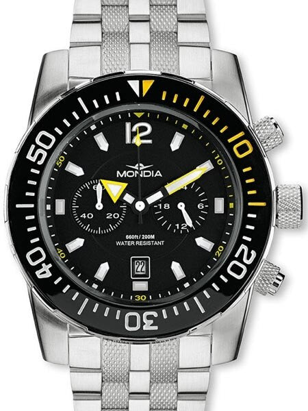 Mondia Wave Swiss Quartz Chronograph Dive Watch with a Ceramic Bezel #1-691-3
