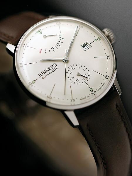 Junkers Bauhaus Automatic Watch with Power Reserve and 24hr Subdial #6060-5