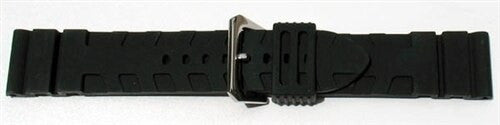 Black Silicone Rubber, Panerai Style, Flat Buckle Reversible Keeper #RUB-2-30