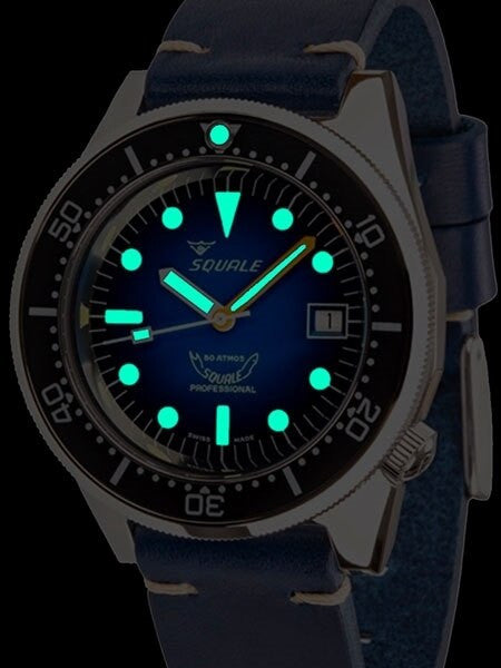 Squale 500 Meter Swiss Made Automatic Dive Watch with Ombre Blue Dial  #1521-PROFD
