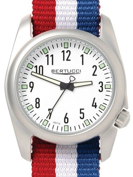 Bertucci Ventara Stainless Steel Field Watch with a DX3 Nylon Strap #11058