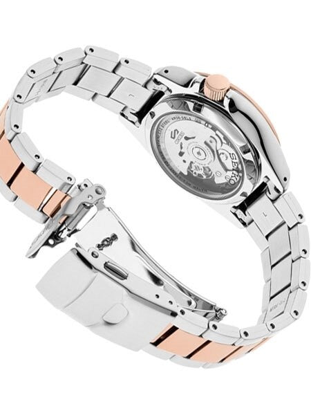 Seiko 5 Sports 24-Jewel Automatic Watch with Black Dial and Two-Tone Bracelet #SRPE58