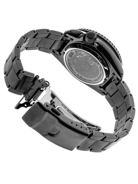 Seiko 5 Sports 24-Jewel Automatic Watch with Black Dial and Black PVD Bracelet #SRPD65