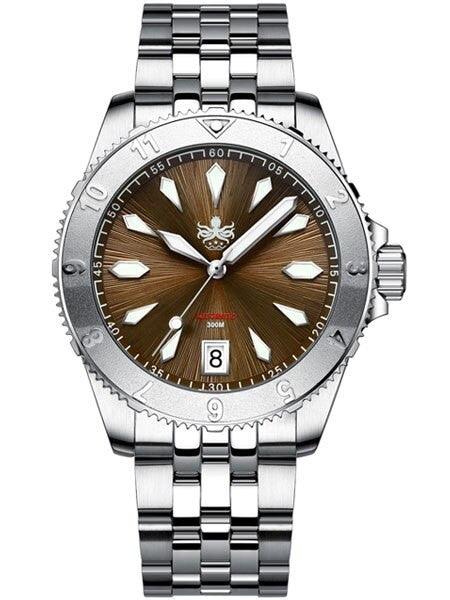 PHOIBOS Brown Voyager 2.0 Automatic Dive Watch with Double Dome AR Sapphire Crystal #PY026D