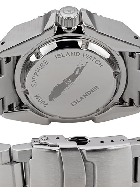 Islander Blue Automatic Dive Watch with AR Double-Dome Sapphire Crystal, and Luminous Dual-Time Ceramic Bezel Insert #ISL-27