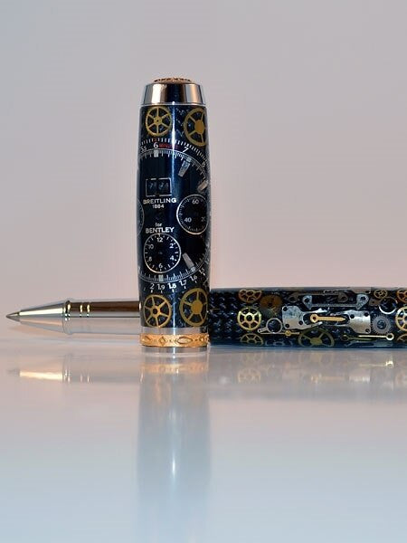 Artisan Crafted Collectable Pen made with a Breitling dial and assorted gears, cogs, screws and bridges #WPP302RB