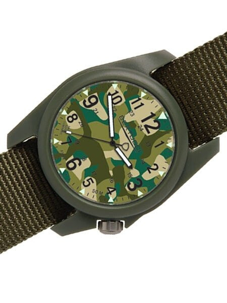 Bertucci DX3 Field Resin Watch, Olive Green Nylon Strap, Digicam Camouflage Dial - 11029
