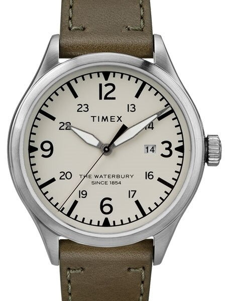 Timex 40mm Waterbury Quartz Watch with Creme Dial and INDIGLO Night-Light #TW2R71100VQ