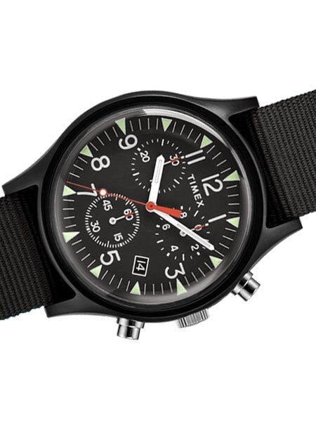 Timex 40mm MK1 Quartz Chronograph with Black Dial and INDIGLO Night-Light #TW2R67700VQ