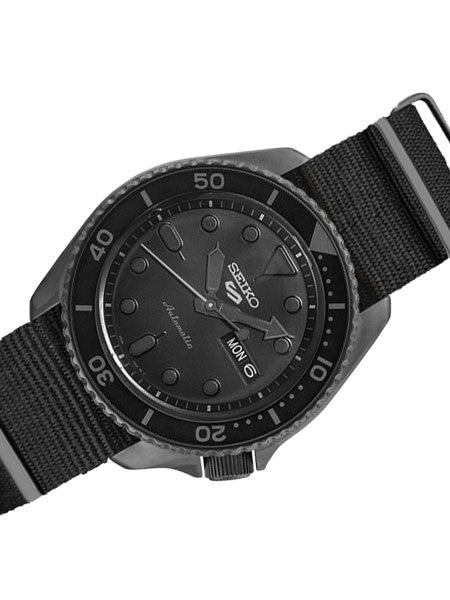 Seiko 5 Sports 24-Jewel Automatic Watch with Black Dial and Black PVD Case #SRPD79