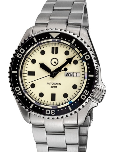 Islander Luminous Dial Automatic Dive Watch with Solid-Link Bracelet, AR Sapphire Crystal, and Luminous Ceramic Bezel Insert #ISL-61