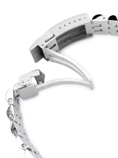 Strapcode 20mm ANGUS-J "Louis" 316L Stainless Steel Watch Bracelet for for Seiko Baby Turtle Models, V-Clasp #SS201820B074