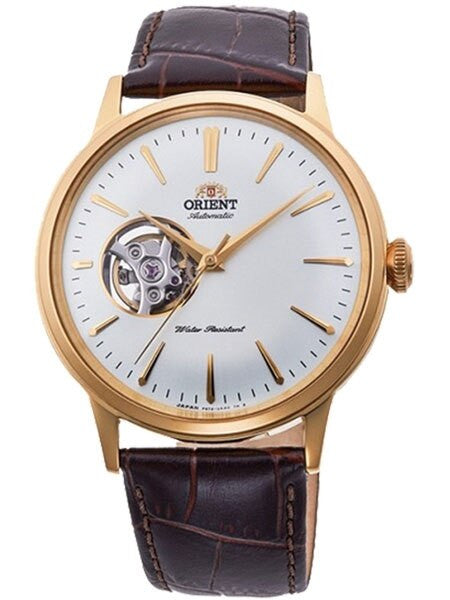 Orient Bambino Open-Heart Automatic Watch with White Dial and