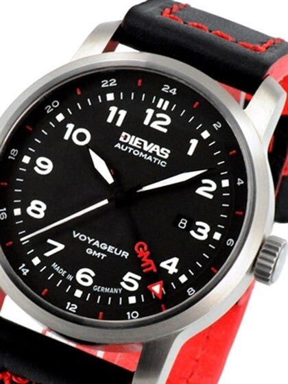 DIEVAS German Made Voyageur GMT Dual Time Watch with Swiss ETA 2893-2