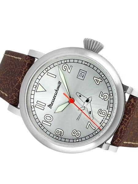 Messerschmitt Fliegeruhr Watch with Sunburst Silver Dial #ME-163-SIL