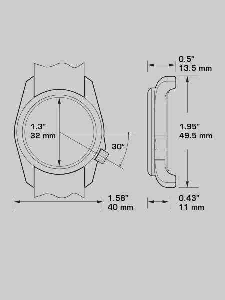 Bertucci DX3 Plus Resin Watch, Dash-Striped Nylon Strap, Off-White Dial #11081