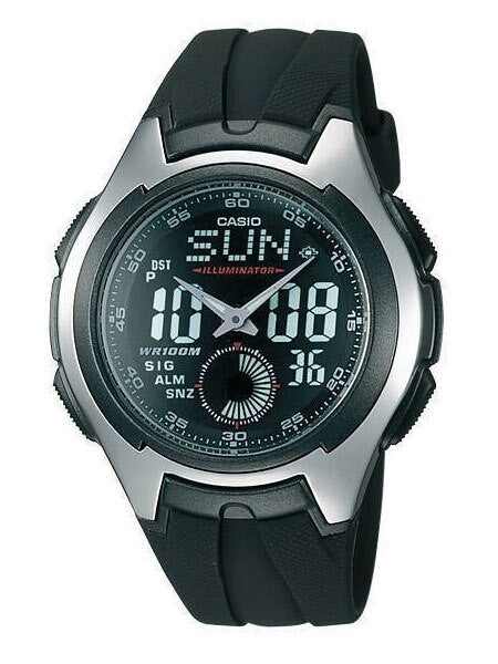 Casio Analog-Digital Dual Time Watch with Alarm and Stopwatch #AQ-160W-1-BV