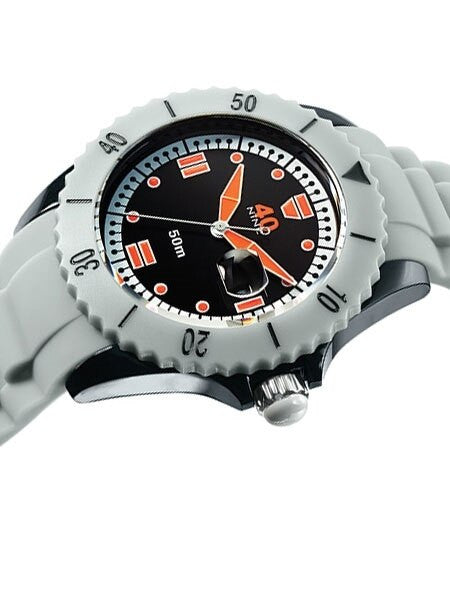 40Nine Black Plastic 45mm Case with Grey Silicone Rubber Strap #40NINE02-GREY20
