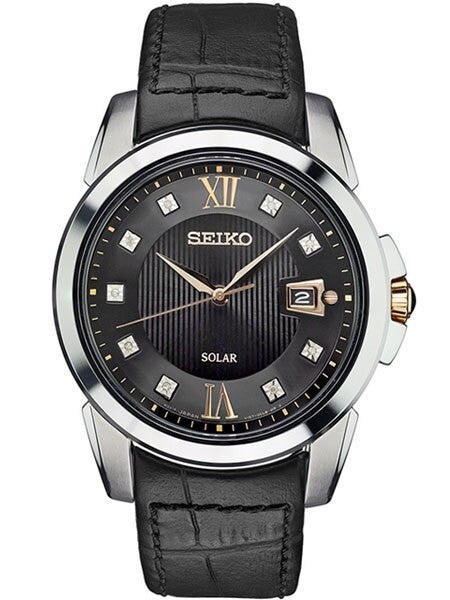 Seiko Le Grand Sport Solar Powered Watch with Nine Diamond Hour Markers #SNE427