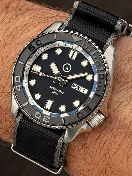 Scratch and Dent - Islander Automatic Dive Watch with Seat-Belt Strap, Sapphire Crystal, and Ceramic Bezel Insert #ISL-04