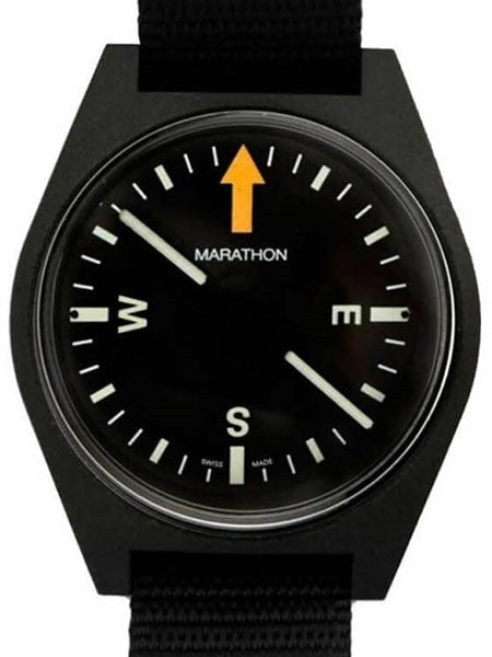 Marathon Wrist Compass with Black Dial and Luminescent MaraGlo Paint #CO194001
