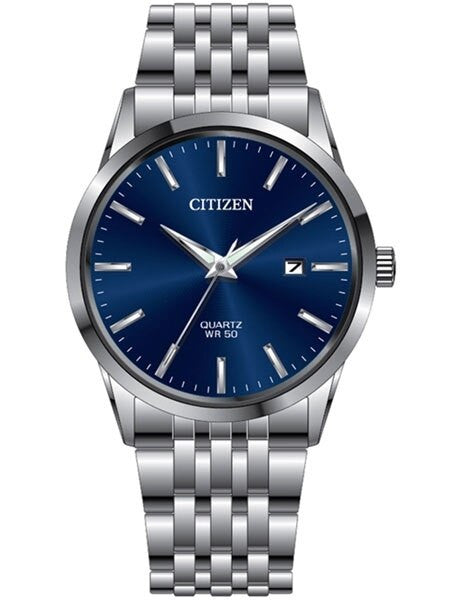 Citizen Quartz Dress Watch with Vibrant Blue Dial and SS Bracelet #BI5000-87L