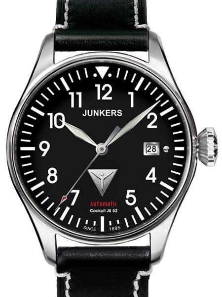 Junkers Cockpit Series Automatic Watch with Diamond Cut Crown #6150-2