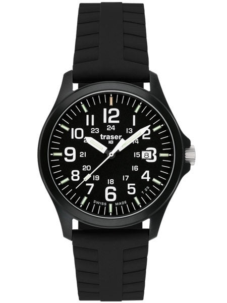 Traser Officer Pro Black PVD Steel Case Watch with a Sapphire Crystal #107103