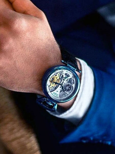 Stuhrling Emperor Grand Automatic Dual Time Watch with Diamond Hour Markers #127A2.33X52
