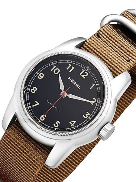 HEMEL Track Automatic Military-Styled Watch with Bead Blasted Case and Sapphire Crystal #HM2B