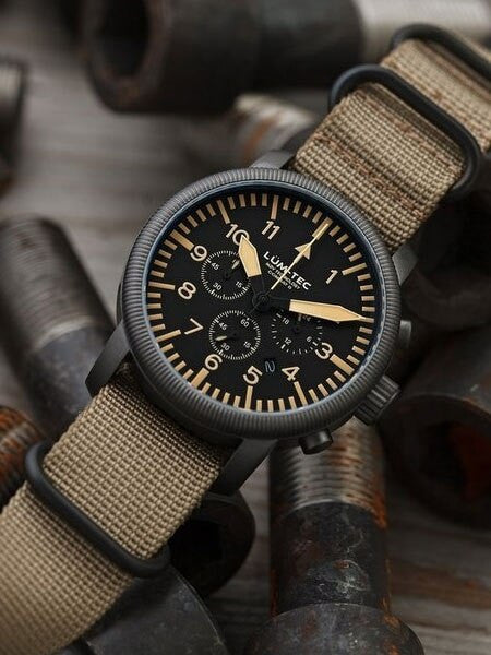 Lum-Tec Combat 44 Chronograph Watch with Double Curved Sapphire Crystal #Combat B44