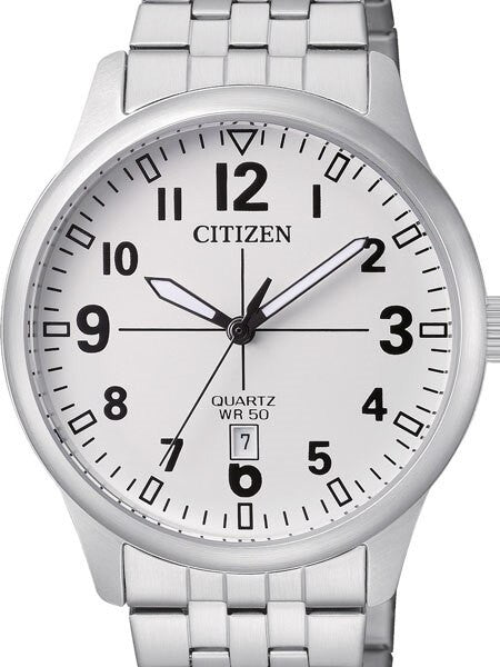 Citizen White Dial Quartz Watch with Stainless Steel Bracelet #BI1050-81B