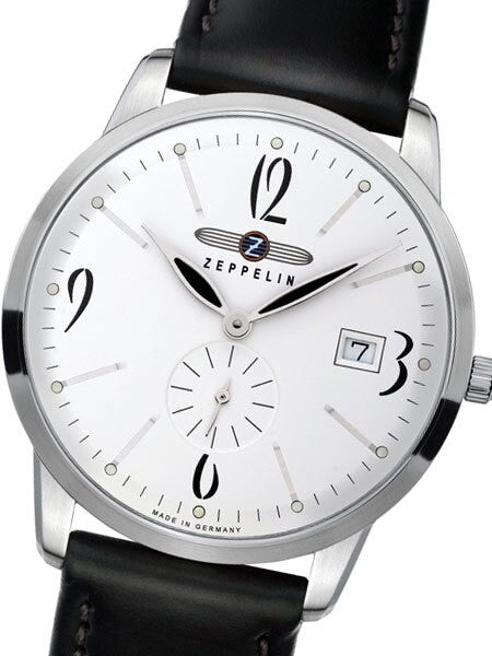Graf Zeppelin Flatline White Dial Watch Dress that is Just 7mm Thin! #7334-1