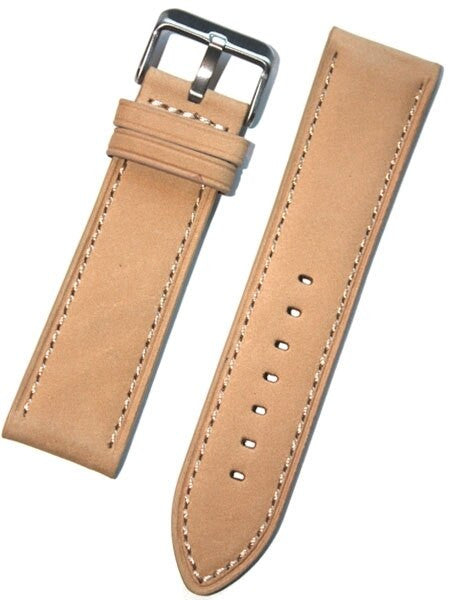Panerai-Style Tan Suede Leather Strap with Matching Stitching #EBV-03813