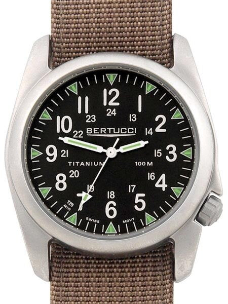 Bertucci A-4T Vintage 44 Titanium Watch w/ Tritium Tube Lights #13411